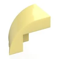 Brick Wedged, Curved 3 x 2 x 1 2/3 with Stud Notch Right, Bright Light Yellow