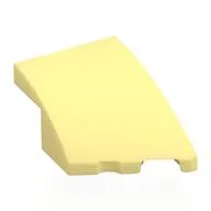 Brick Wedged, Curved 3 x 2 with Stud Notch Right, Bright Light Yellow