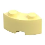 Brick Round Corner 2 x 2 Macaroni with Stud Notch and Reinforced Underside [New Style], Bright Light Yellow