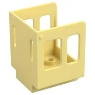 Duplo Train Cabin 3 x 3 x 3 1/2 Large Side Windows [Plain], Bright Light Yellow