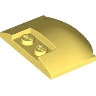 Brick Round 3 x 4 x 2/3 Triple Curved with 2 Sunk Studs, Bright Light Yellow