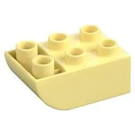 Duplo Brick 2 x 3 with Curved Bottom, Bright Light Yellow