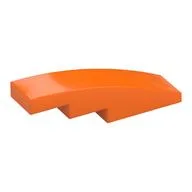 Brick Curved 4 x 1 No Studs [Stud Holder with Symmetric Ridges], Orange