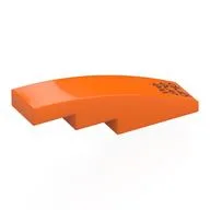 Brick Curved 4 x 1 No Studs with Black 'we are grip' Print, Orange