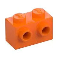Brick Special 1 x 2 with 2 Studs on 1 Side, Orange