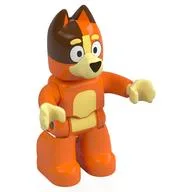 Duplo Figure Dog Large with Dark Orange Head, Bright Light Yellow Chest, Hands (Chilli), Orange