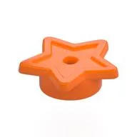 Tile, Star with Stud Holder, Pin Hole, Orange