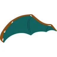 Wing, Right, with Dark Turquoise Inside, Orange