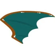 Wing, Left, with Dark Turquoise Inside, Orange