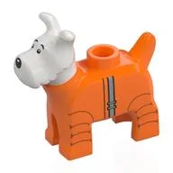 Animal, Dog, Snowy with White Head, Retro Space Suit Print, Orange