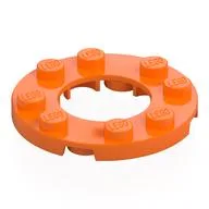 Plate Round 4 x 4 with 2 x 2 Round Opening, Orange