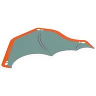 Wing, Right, with Dark Turquoise Inside Print, Orange
