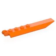 Hinge Plate 1 x 8 Locking with Angled Side Extensions, Squared Plate Underside, 7 Teeth, Orange