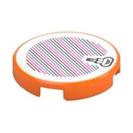 Tile Round 2 x 2 with Iggy Head and Barcode Print (Sticker), Orange