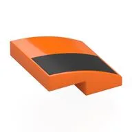 Brick Curved 2 x 2 x 2/3 with Black Triangle Print, Orange