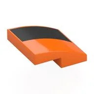 Brick Curved 2 x 2 x 2/3 with Black Triangle Print, Orange