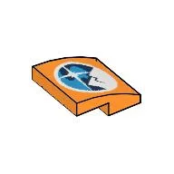 Brick Curved 2 x 2 x 2/3 with Dark Blue, Dark Azure & White Arctic Logo Print, Orange