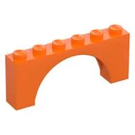 Brick Arch 1 x 6 x 2 - Thin Top without Reinforced Underside [New Version], Orange