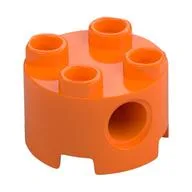 Brick Round 2 x 2, Pin Holes, Orange
