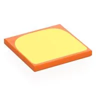 Tile 4 x 4 with Bright Light Yellow Shape (Tummy) Print, Orange