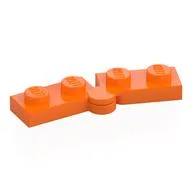 Hinge Plate 1 x 4 Swivel Top / Base - Hollow Clip [Complete Assembly], Orange
