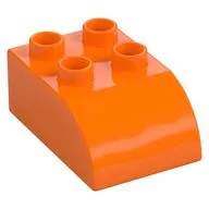 Duplo Brick 2 x 3 with Curved Top, Orange