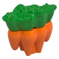 Duplo Food Carrots with Bright Green Leaves, Orange