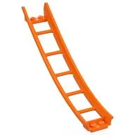 Vehicle Track, Roller Coaster Ramp Large Lower Part, 6 Bricks Elevation, Orange