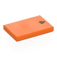 Tile 2 x 3 with Lamborghini Badge Print, Orange