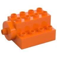 Duplo Brick 4 x 4 x 2 with Large Rotor Mounting (Ferris Wheel), Orange