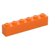 Brick 1 x 6, Orange