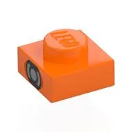 Plate 1 x 1 with Black/Silver Circle Print, Orange