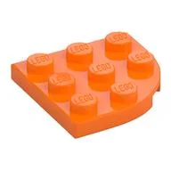 Plate Round Corner 3 x 3, Orange