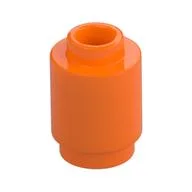 Brick Round 1 x 1 Open Stud, Orange