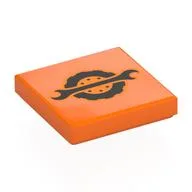 Tile 2 x 2 with Black Wrench/Tyre Logo Print, Orange