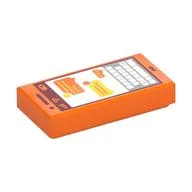 Tile 1 x 2 with Smart Phone, Texting Print, Orange