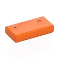 Tile 1 x 2 with Black Stripes / Eyebrows Print, Orange