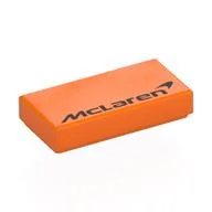 Tile 1 x 2 with Black 'McLaren' Print, Orange