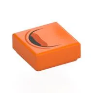 Tile 1 x 1 with Black Exhaust Print, Orange