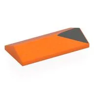 Brick Sloped 33° 2 x 4 Double with Dark Bluish Grey Triangle Print, Orange