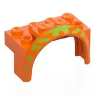 Wheel Arch, Mudguard 4 x 2 x 2 1/2 with Lime Splotches Print, Orange