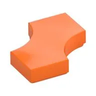 Tile Special 2 x 2 with 2 Quarter Round Cutouts, Orange