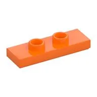 Plate Special 1 x 3 with 2 Studs with Groove and Inside Stud Holder (Jumper), Orange
