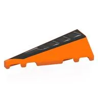 Brick Wedged, Sloped 2 x 5 Left with Black Air Vent Print, Orange