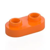 Plate Special 1 x 2 Rounded with 2 Open Studs, Orange
