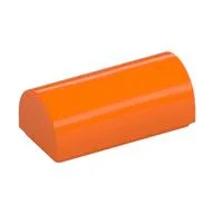 Brick Curved 1 x 2 x 2/3 Double Curved Top, No Studs, Orange