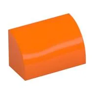 Brick Curved 1 x 2 x 1 No Studs, Orange