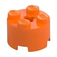 Brick Round 2 x 2 with Axle Hole, Orange