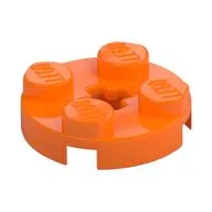 Plate Round 2 x 2 with Axle Hole Type 1 (+ Opening), Orange