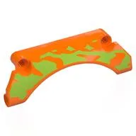 Technic Panel Car Mudguard Arched 9 x 2 x 3 with Lime Splotches Print, Orange